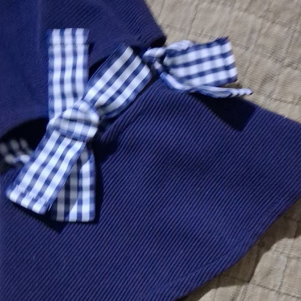 Crown & Ivy Navy Blouse with Gingham Details - Picture 3 of 5